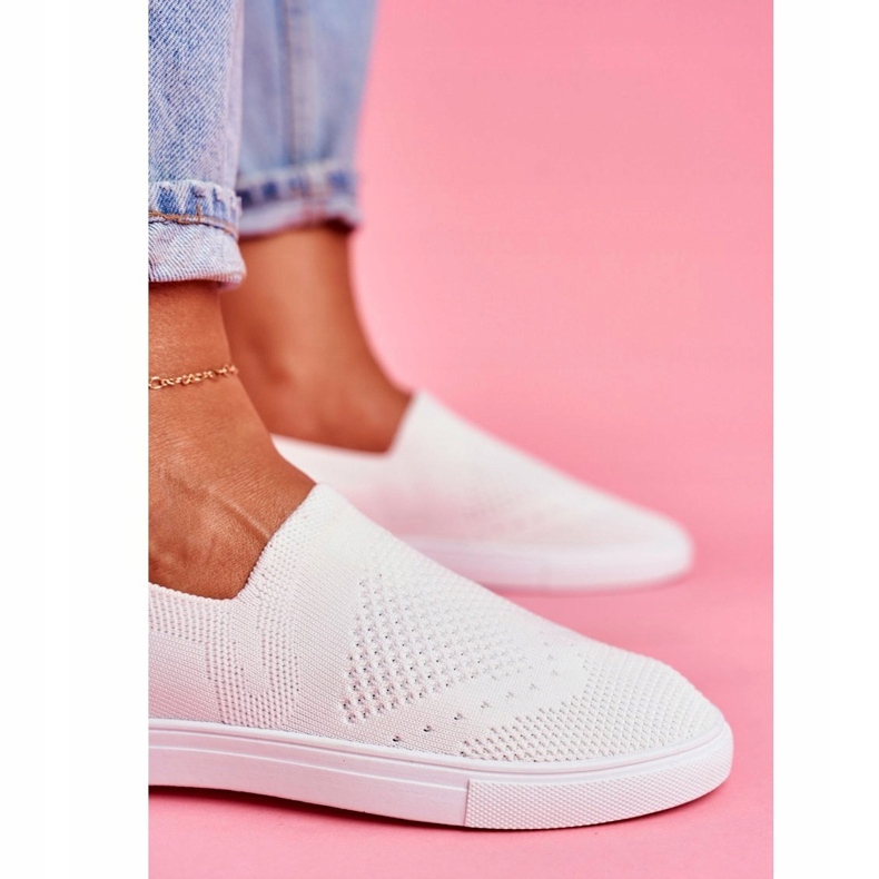 Naisten valkoiset lenkkarit Slip-on lenkkarit Big Star FF274A608 valkoinen 4