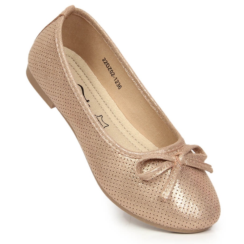 Tyttöjen balerinat, joissa rusetti vaaleanpunainen eVento kultainen 1