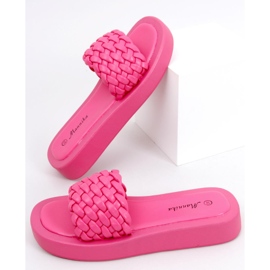 Korkokengät sandaalit, joissa palmikoidut Elida Fushia raidat vaaleanpunainen 1