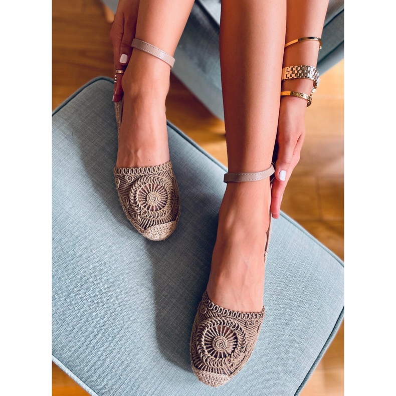 Jasmine Khaki harjakattoisia espadrilleja beige 2