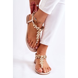 PG2 Naisten sandaalit varvastossut koristeellisella vyöllä beige Daylight 1