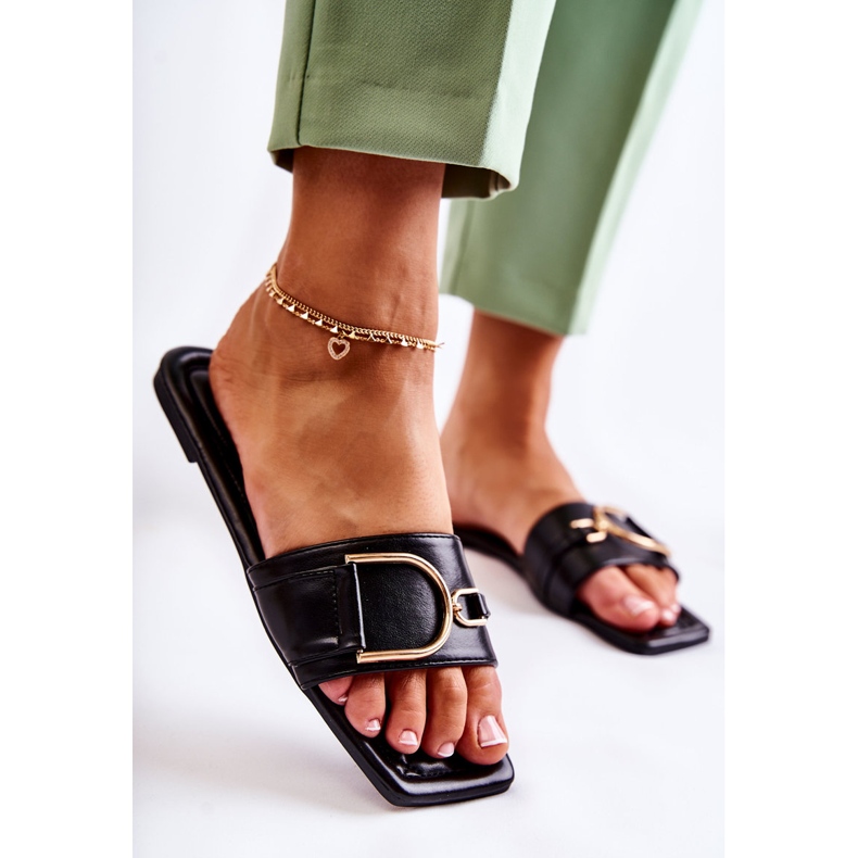 PG2 Naisten klassiset nahkatossut mustalla Shilla-koristeella 2