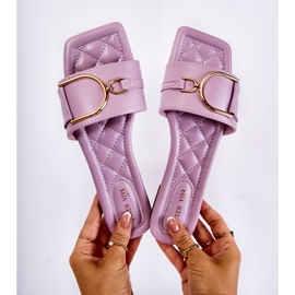 Naisten klassiset nahkatossut violetilla Shilla-koristeella violetti 2