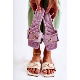 Naisten klassiset nahkatossut violetilla Shilla-koristeella violetti 1