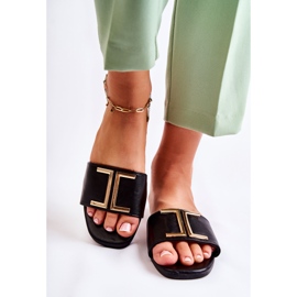 PG1 Naisten klassiset nahkatossut mustalla Maren-koristeella 1