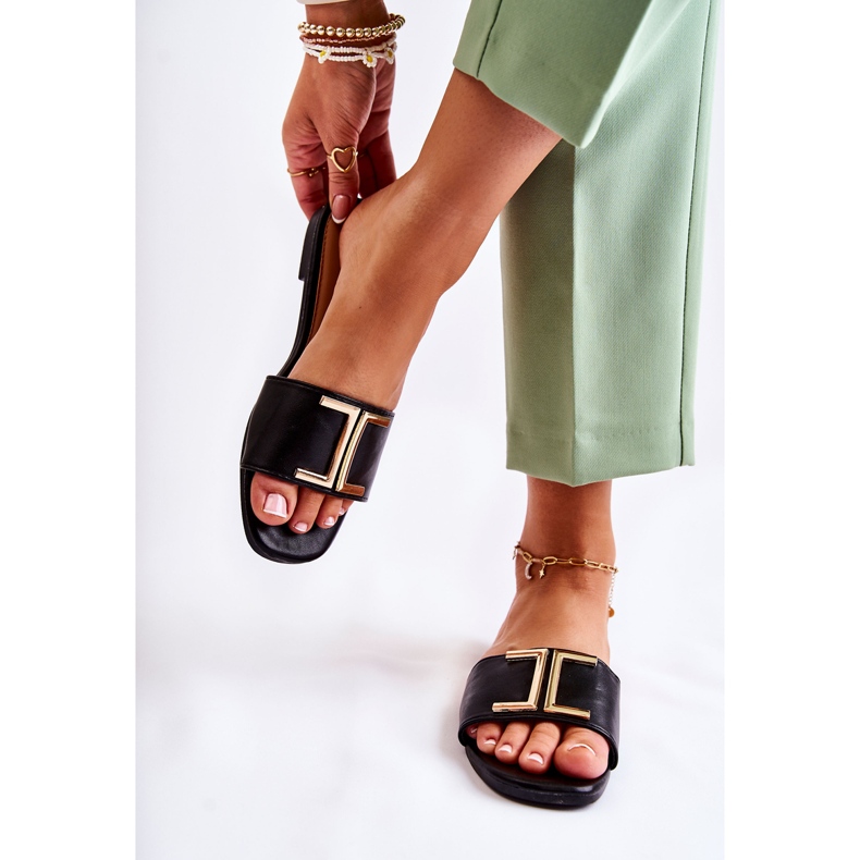 PG1 Naisten klassiset nahkatossut mustalla Maren-koristeella 2