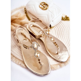 WS1 Muodikkaat naisten sandaalit varvastossut koristeellisilla strassikivillä Golden Bellia kultainen 8