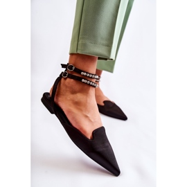 WS1 Naisten mustat Amisha-sandaalit rullavarrella 1