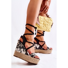 WS1 Muodikkaat sidottu musta kiila sandaalit Recife 1