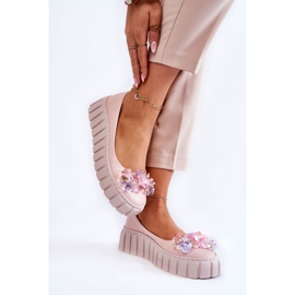 PA2 Nahkabalerinat alustalla värikkäällä vaaleanpunaisella ladette-koristeella vaaleanpunainen 2