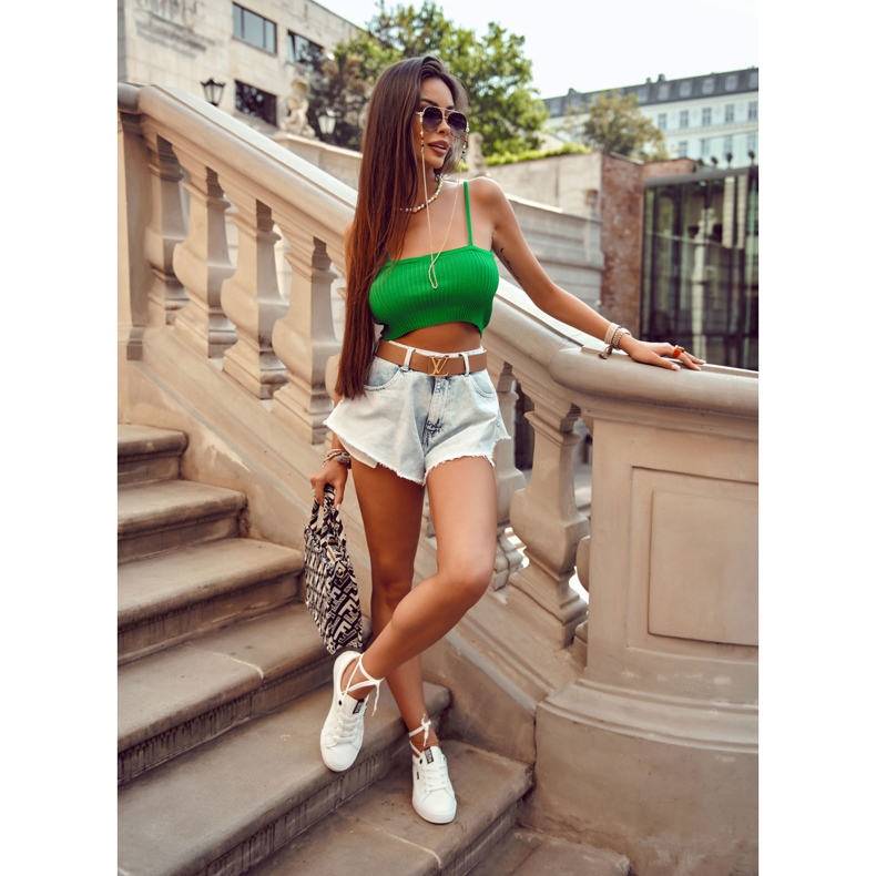 Naisten nahkatossut, joissa merkintä Big Star EE274316 Valkoinen 2