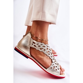 PA2 Kevyet nahkasandaalit Kultainen Alima 1