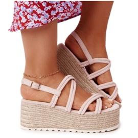 PS1 Beige Platform -sandaalit, joissa punottu beige Crazy In Love 4