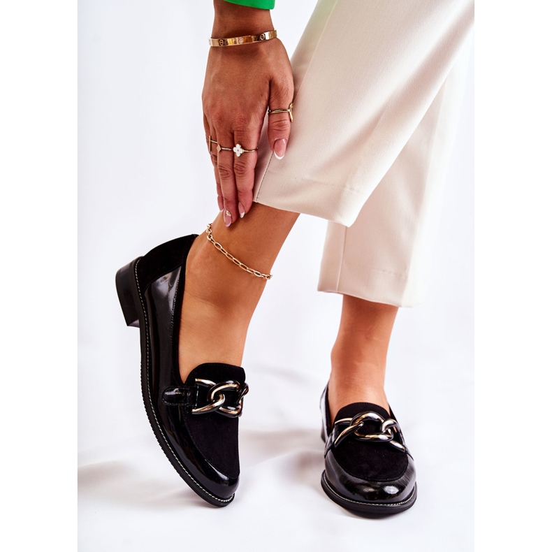 Klassiset mokasiinit ketjulla Laura Messi 2531 musta 1