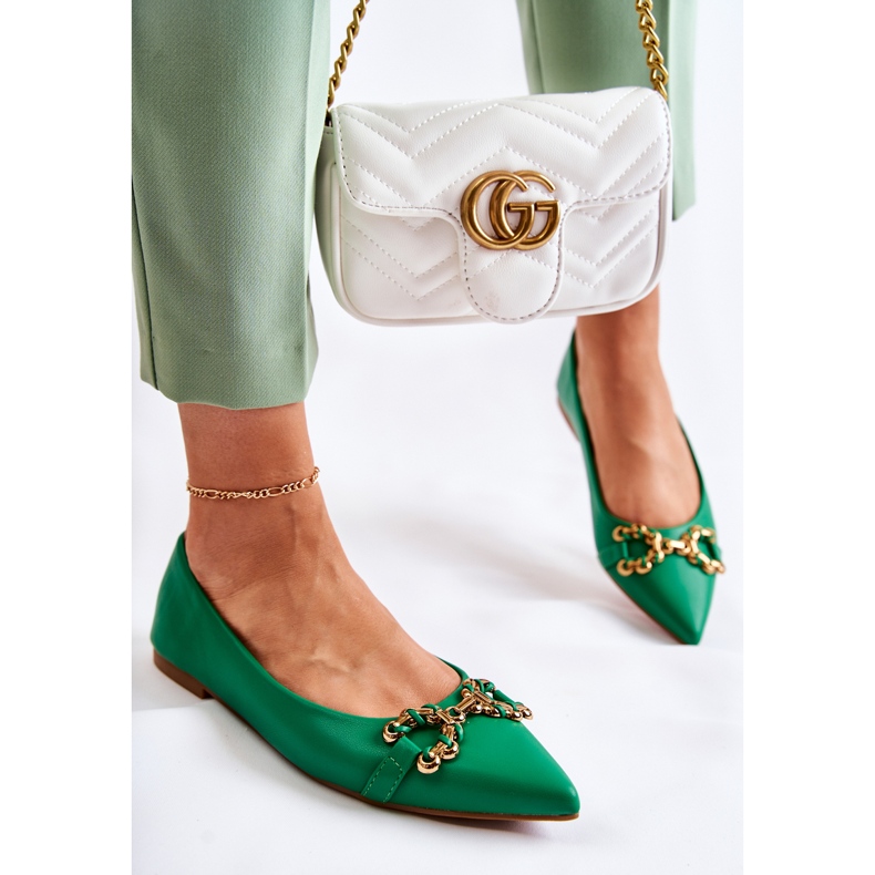 WS1 Naisten spitz-ballerinat, joissa on vihreä Carlos-koristelu 2