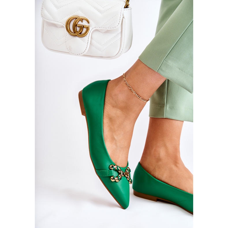 WS1 Naisten spitz-ballerinat, joissa on vihreä Carlos-koristelu 1