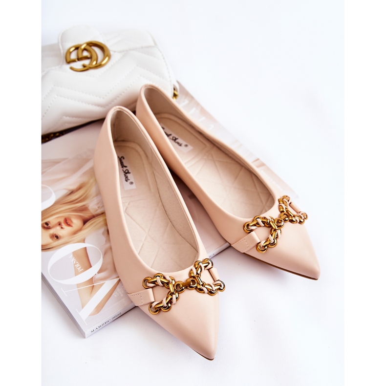 WS1 Naisten spitz-ballerinat beigellä Carlos-koristeella 1