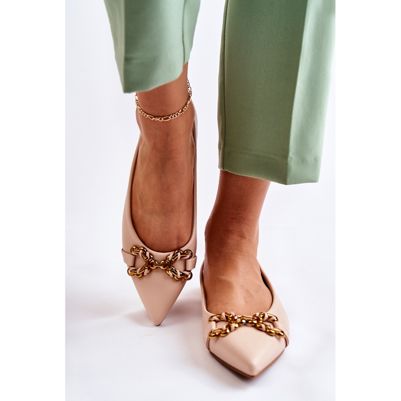 WS1 Naisten spitz-ballerinat beigellä Carlos-koristeella 2