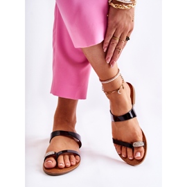 WS1 Naisten lakatut varvastossut, musta Jimena 2