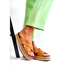 PG1 Naisten mokkanahkaiset tossut Camel Jossie -tasolla ruskea 1