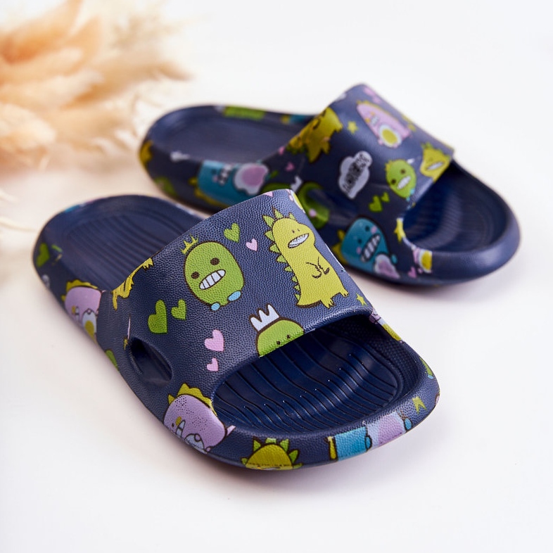 WJ1 Vaaleat lasten tossut Dinosaurs Astro Navy Blue tummansininen 1