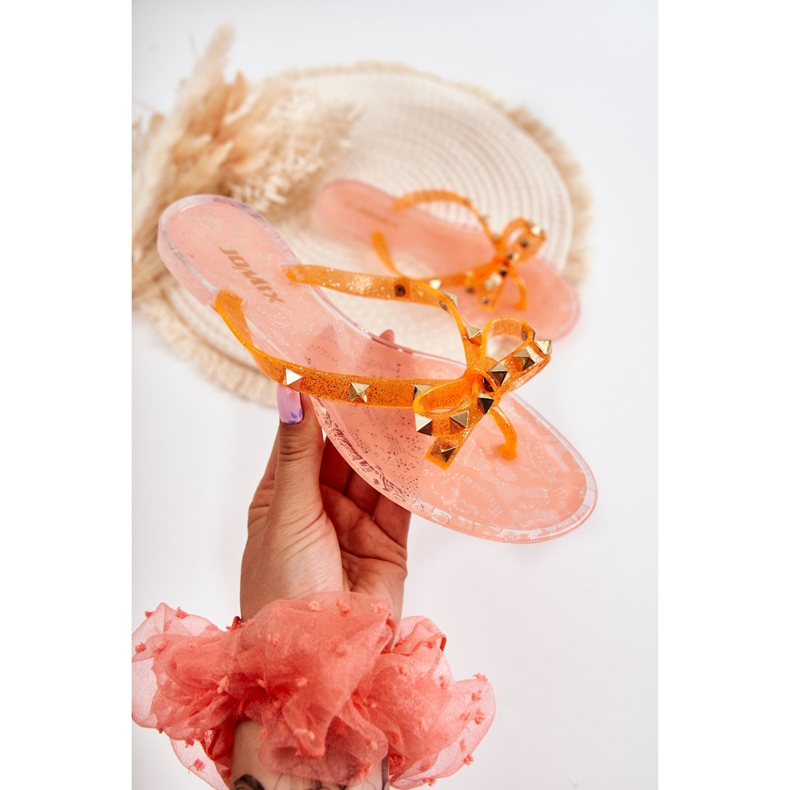 Naisten kumiset varvastossut, oranssi monise 1