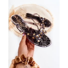 WJ1 Naisten kumiset varvastossut, musta monise 1