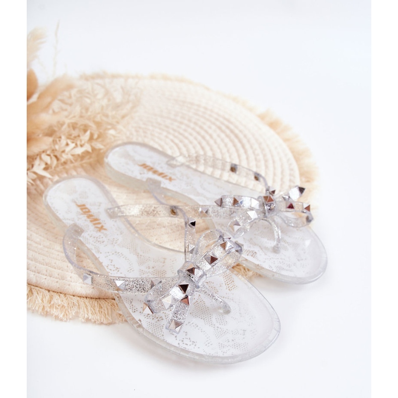 WJ1 Naisten kumiset varvastossut, läpinäkyvä monise väritön 2