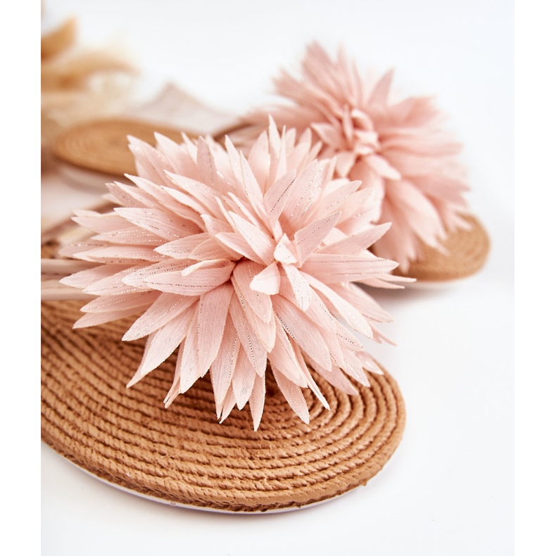 WJ1 Naisten varvastossut kangaskoristeella Vaaleanpunainen Eviana 2