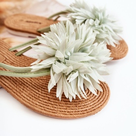 Naisten varvastossut vihreällä kangaskoristeella Eviana 2