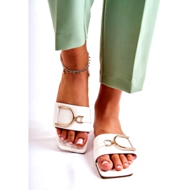 PG2 Naisten klassiset nahkatossut valkoisella Shilla-koristeella valkoinen 1