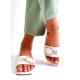 PG2 Naisten klassiset nahkatossut valkoisella Shilla-koristeella valkoinen 3