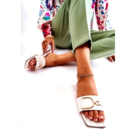 PG2 Naisten klassiset nahkatossut valkoisella Shilla-koristeella valkoinen 4