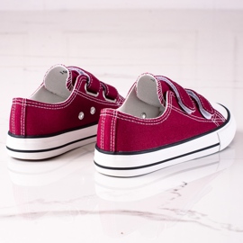 Velcro tennarit lapsille Vico burgundy punainen monivärinen 1