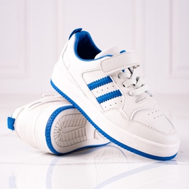 Shelovet lasten lenkkarit ekologisesta nahasta valkoisena ja sinisenä valkoinen 1