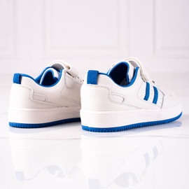 Shelovet lasten lenkkarit ekologisesta nahasta valkoisena ja sinisenä valkoinen 2