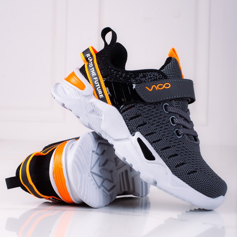 Poikien urheilukengät Vico neonsisäkkeillä harmaa 1