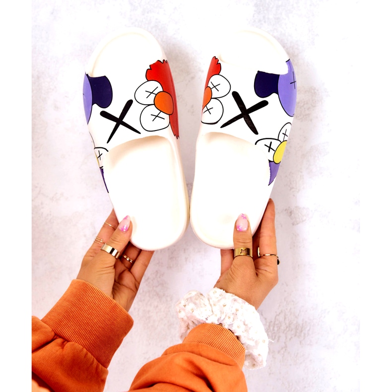 Kumikärky -FLOPS valkoisella tulostuksella valkoinen 4