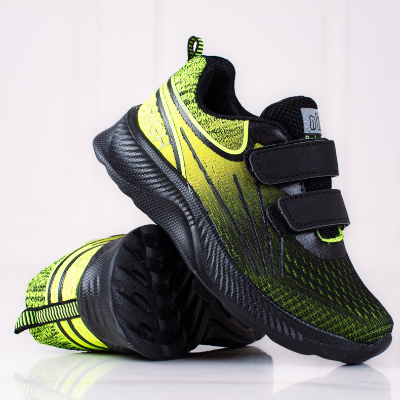 Shelovet poikien tennarit, joissa kaksinkertainen tarranauha musta ja keltainen 1