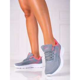 SHELOVET Vaaleanharmaat nauhalliset urheilukengät valkoisella pohjalla 1