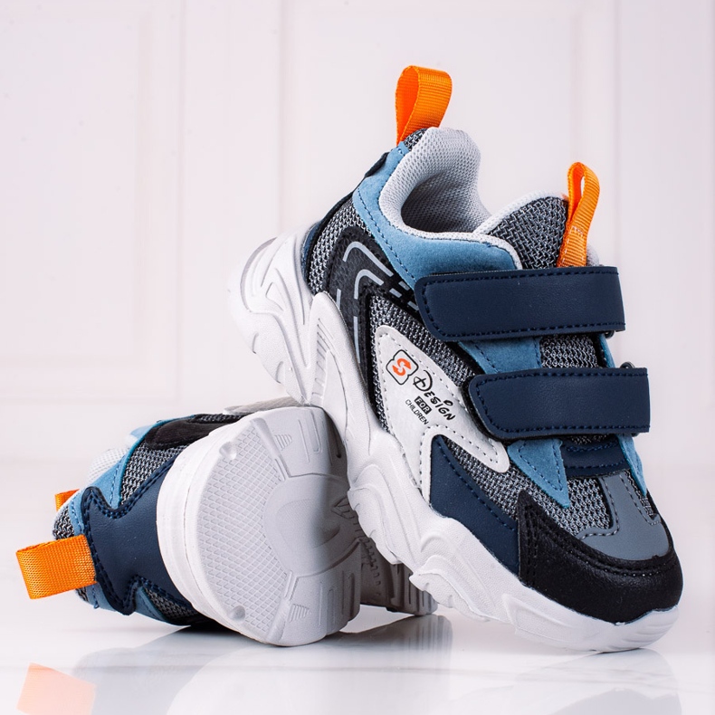 Shelovet poikien tennarit paksulla harmaalla pohjalla sininen 1