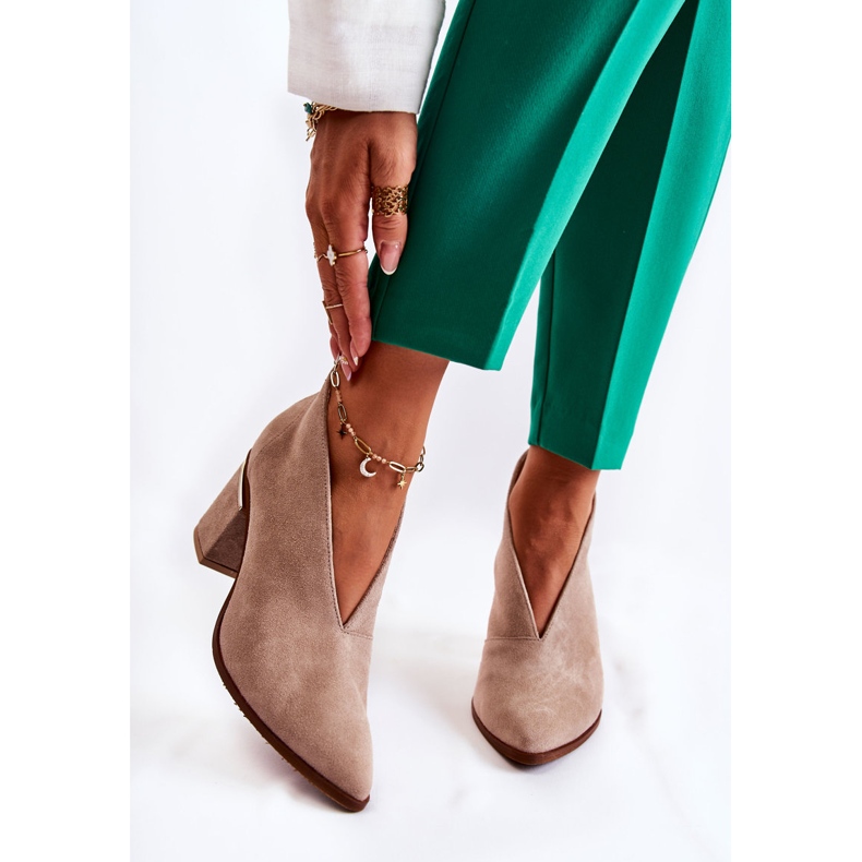 Nahkasaappaat korkokenkiin Laura Messi Vaalea beige 2344 1