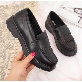 Naisten mustat kengät alustalla hapsuilla Big Star II274100 2