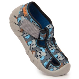 Tarranauhalliset tossut mailalla Befado Jr BEF6A harmaa 1