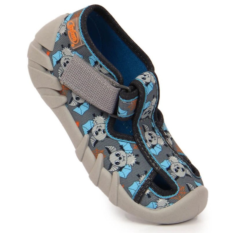 Tarranauhalliset tossut mailalla Befado Jr BEF6A harmaa 1