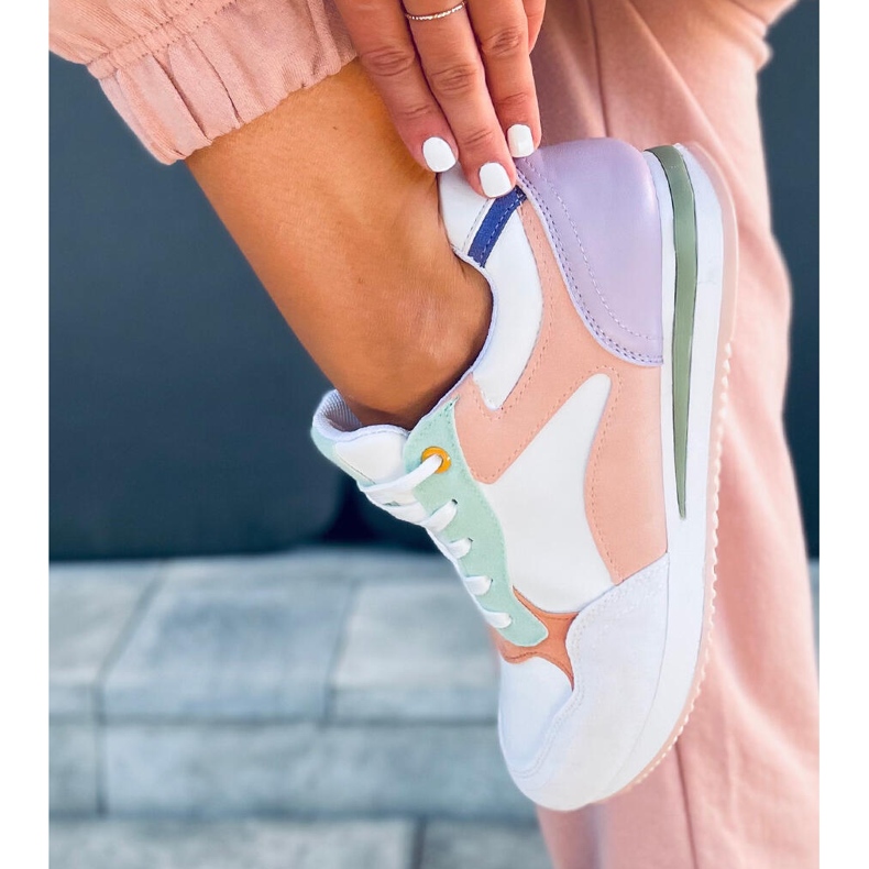 Pokki Purple naisten urheilukengät valkoinen violetti vihreä 1