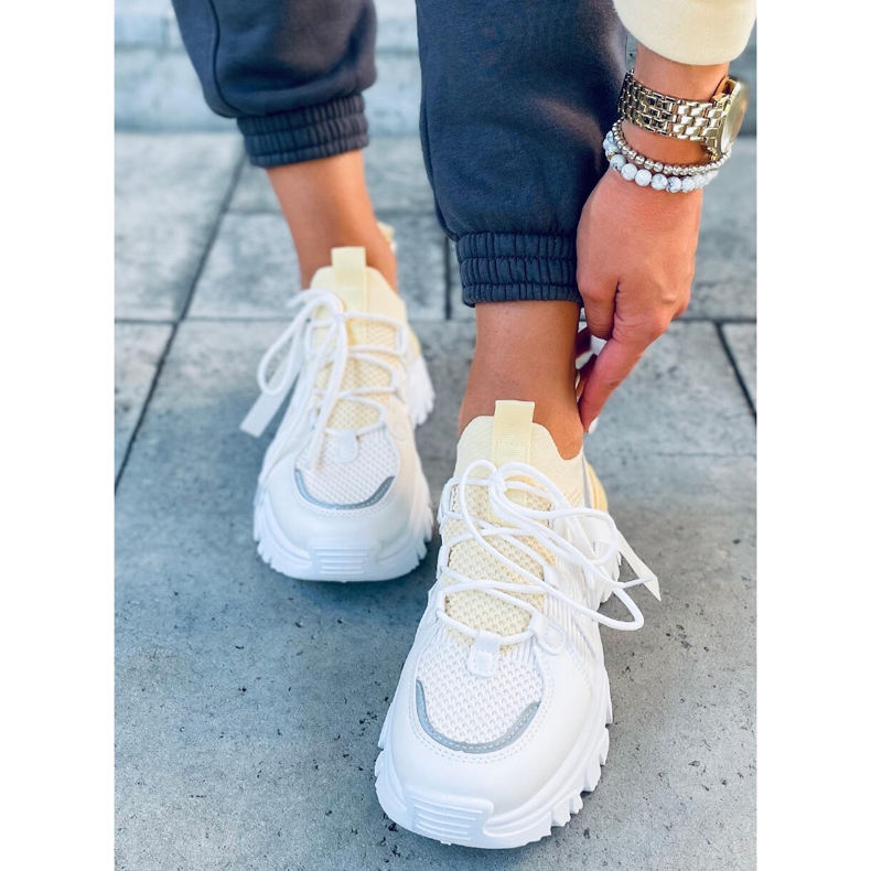 Aditi Yellow sukkaurheilukengät valkoinen keltainen 1