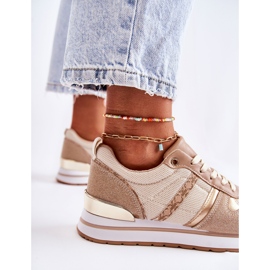 PG1 Klassiset naisten sidotut urheilukengät beige Elenes 2