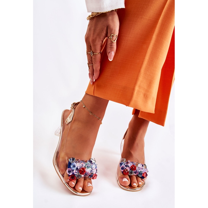 S.Barski Tyylikkäät sandaalit kultaisilla Lanette-kristalleilla monivärinen kultainen 1