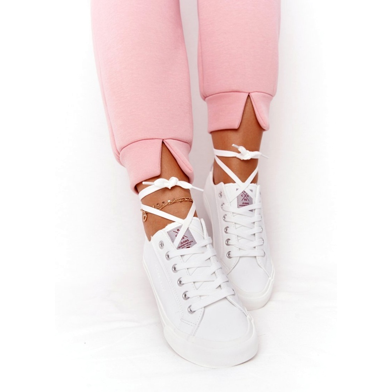 Big Star Naisten Eco-Nahka Lenkkarit Cross Farkut HH2R4001C Valkoinen 5